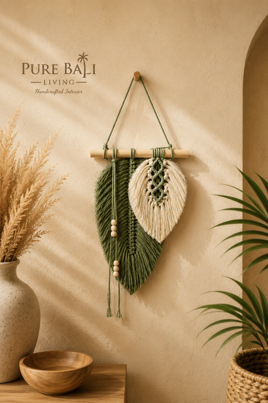 Bali Wanddecoratie Bladeren – Handgemaakt Macramé Design