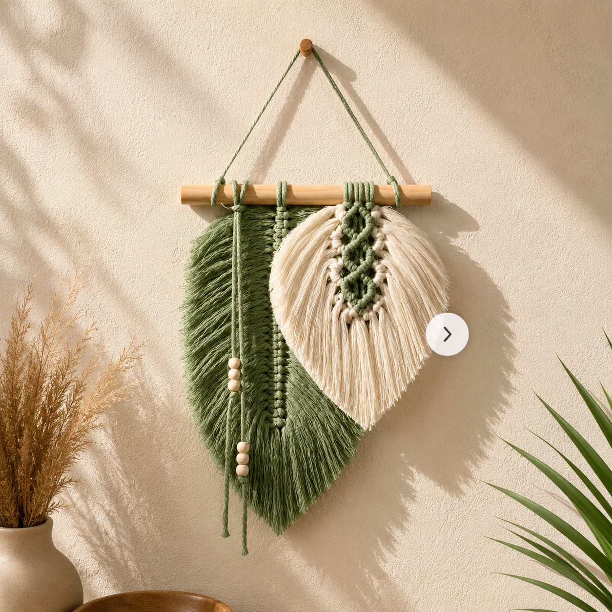 Bali Wanddecoratie Bladeren – Handgemaakt Macramé Design