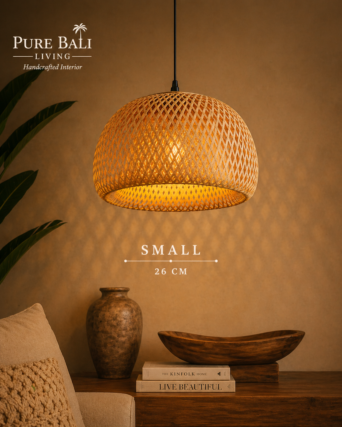 Handgemaakte Bali Rotan Hanglamp – Luxe Boho Sfeerverlichting