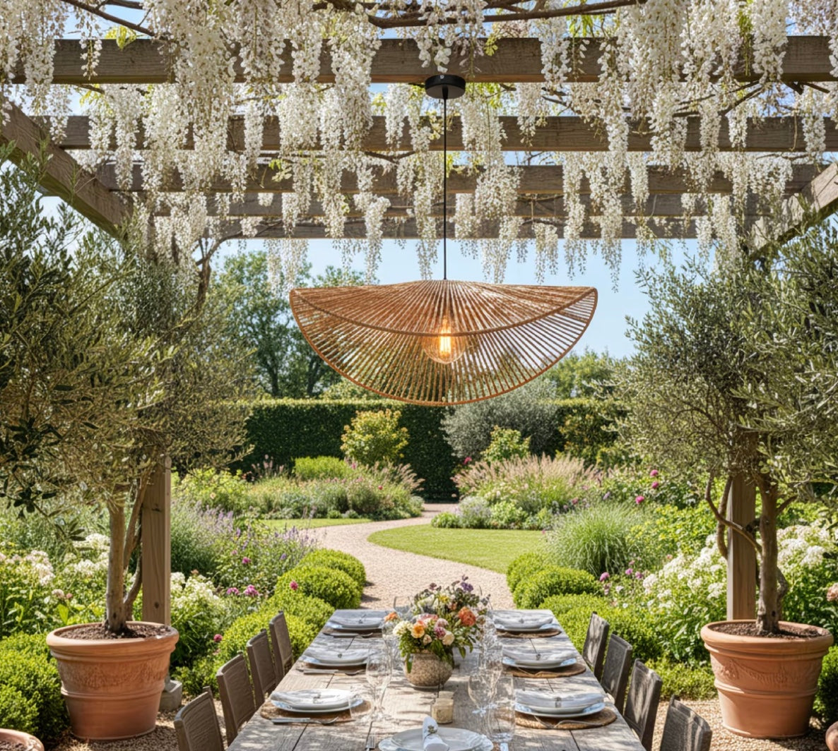 Bali Hanglamp Rotan – Handgemaakte Lampenkap Naturel 30 cm