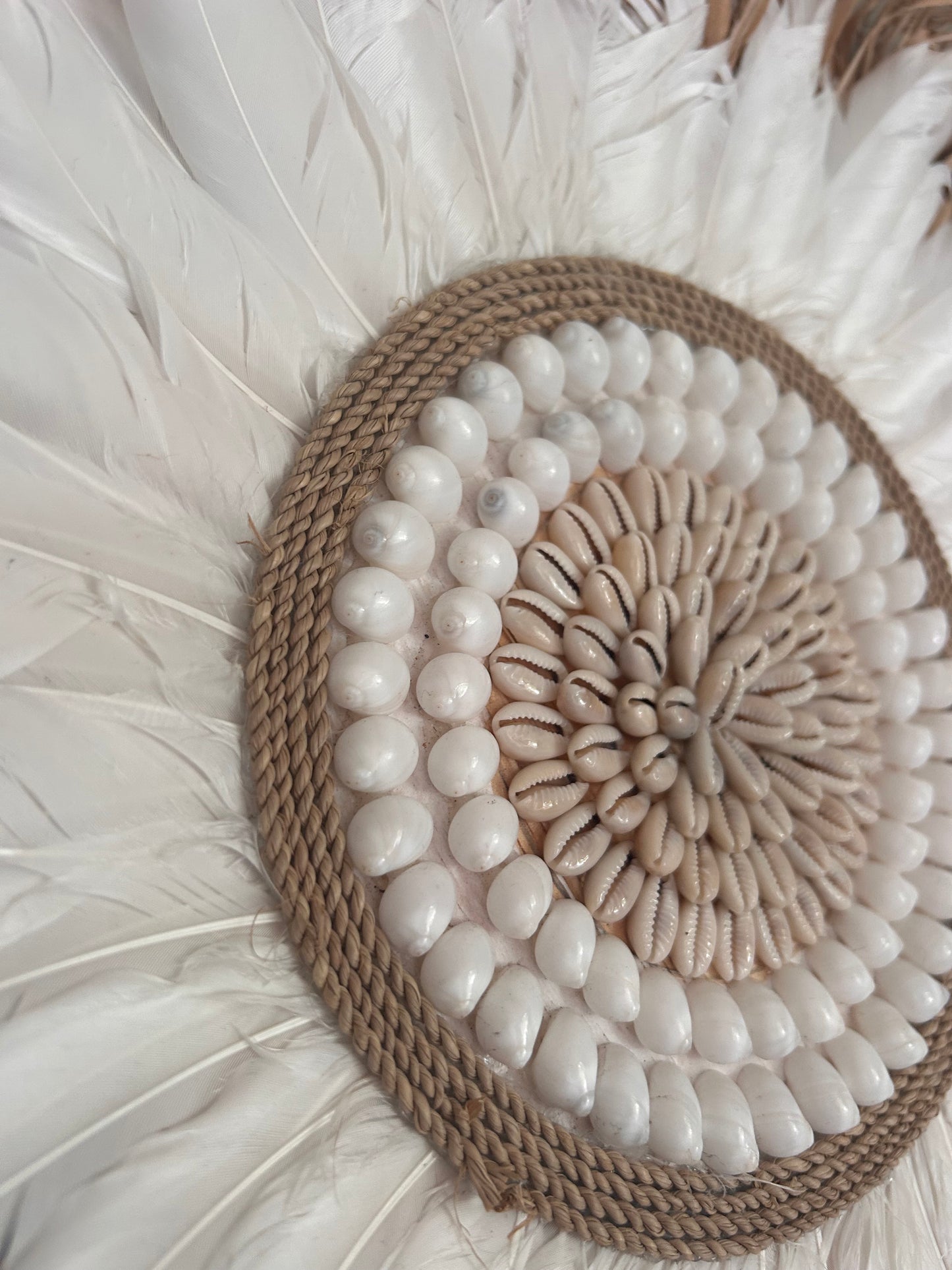 detail Bali wandbord wit rotan handgemaakt structuur boho stijl