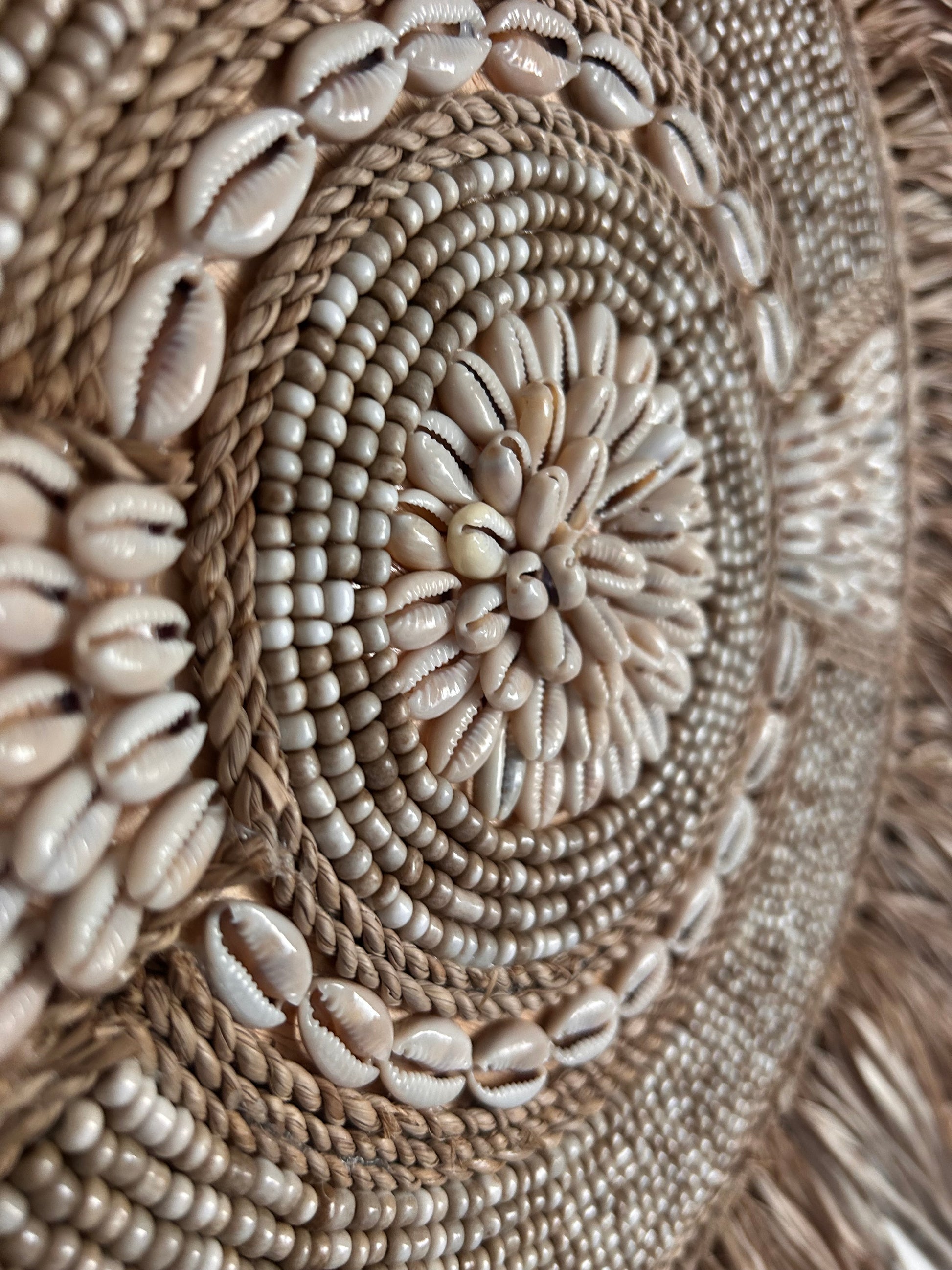 detail rotan Bali wandbord beige handgemaakt structuur